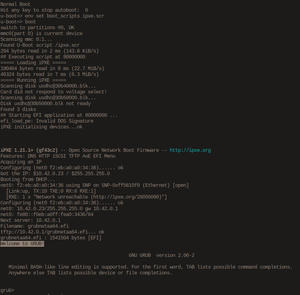 PXE booting to grub