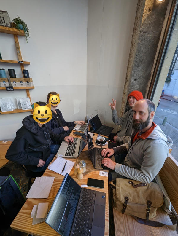scene from a 1 day 'pmOS hackathon'